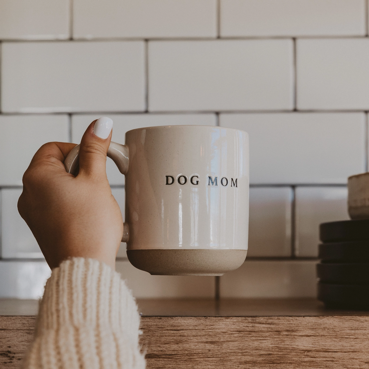Dog Mom Stoneware Coffee Mug