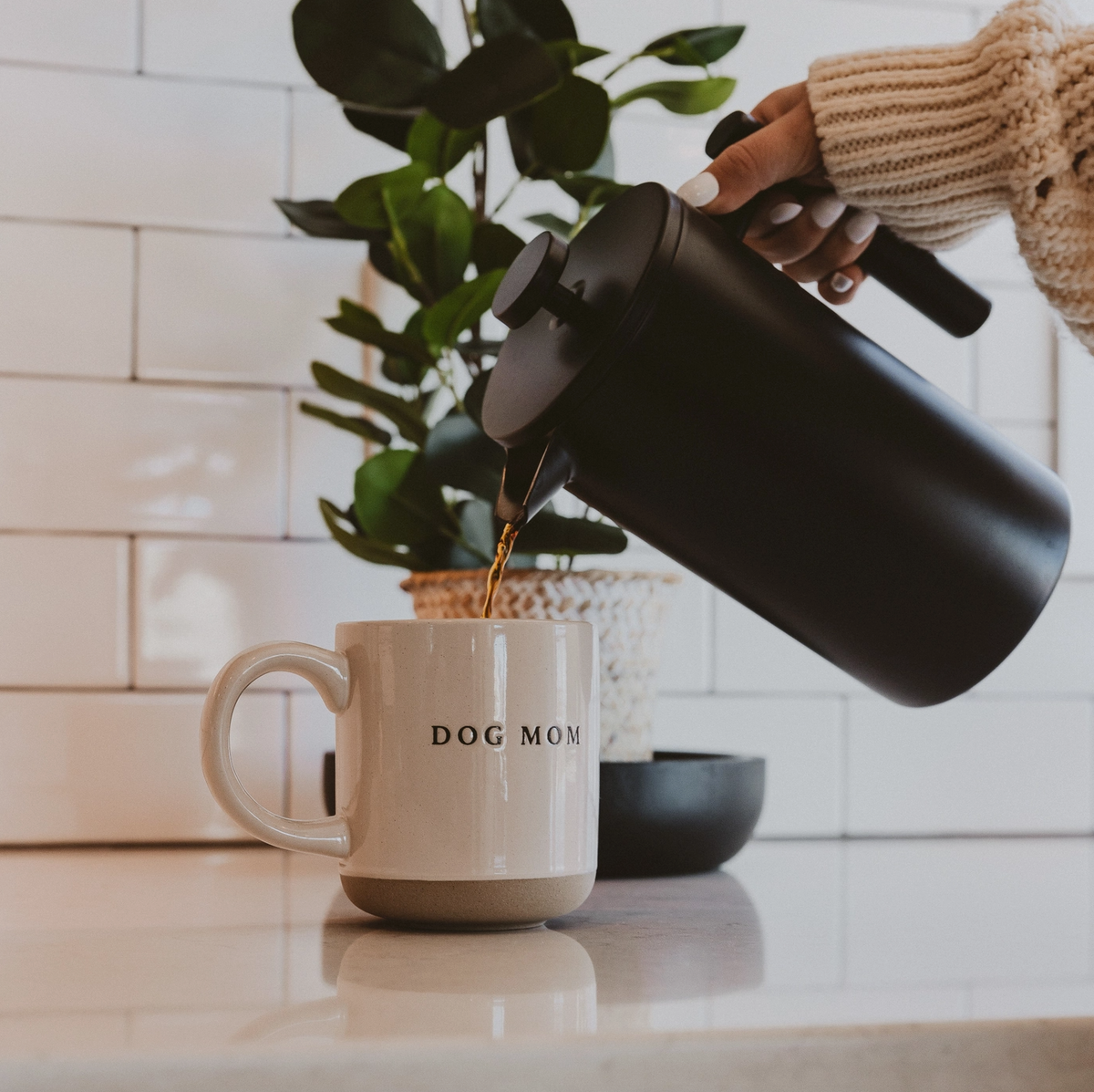 Dog Mom Stoneware Coffee Mug